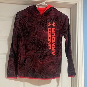 Under Armour ColdGear, YLG, Boys Hoodie, Loose Fit, Red/Pink/Black variation